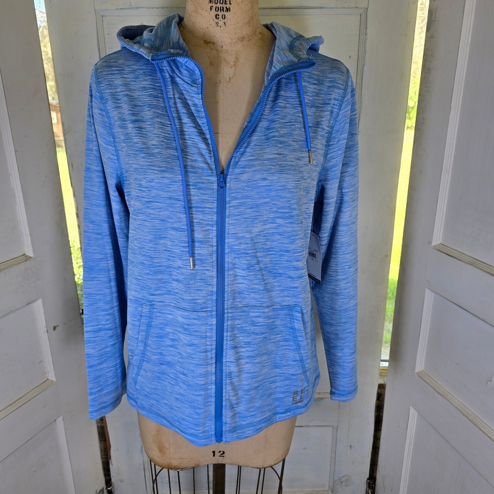 NWT Reel Legends blue‎ zip up hoodie womens M